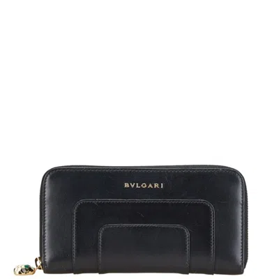 BVLGARI LEATHER LONG WALLET (BI-FOLD) (PRE-OWNED)