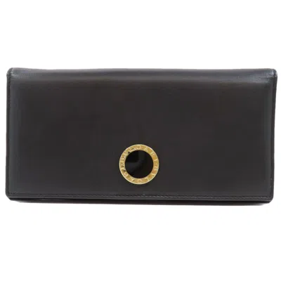 BVLGARI LEATHER LONG WALLET (BI-FOLD) (PRE-OWNED)