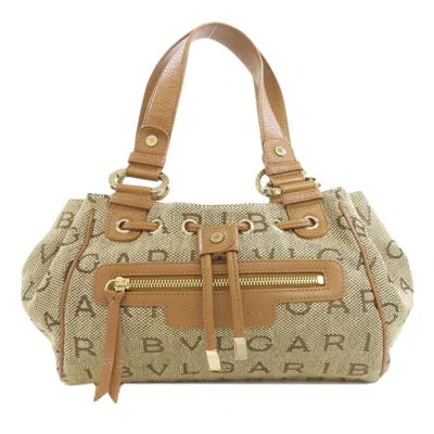 BVLGARI LOGOMANIA CANVAS HANDBAG (PRE-OWNED)