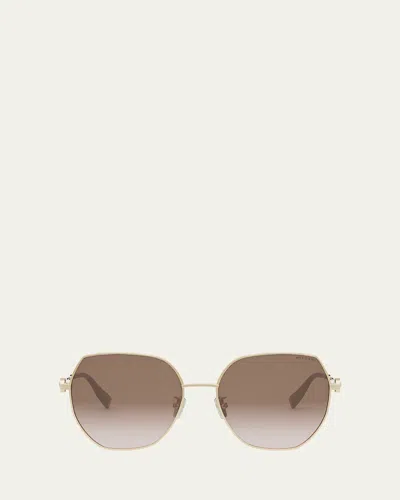 BVLGARI ROUND METAL & NYLON SUNGLASSES