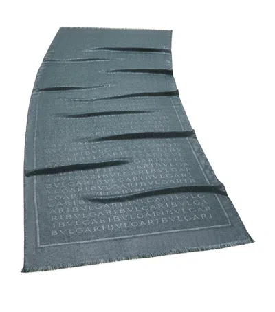 BVLGARI SILK-WOOL LOGO SCARF