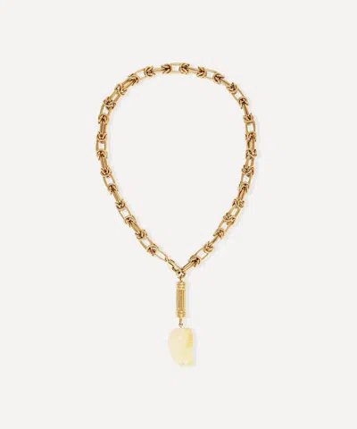BY ALONA BY ALONA 18CT GOLD-PLATED ALEXANDRIA CITRINE LARIAT NECKLACE