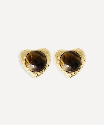 BY ALONA BY ALONA 18CT GOLD-PLATED EVA CLIP-ON EARRINGS