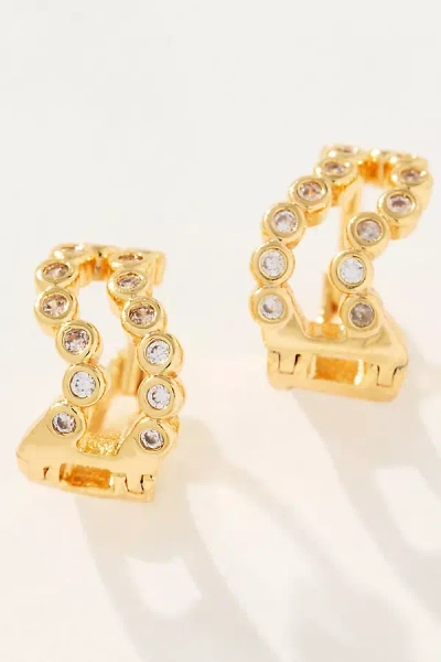 BY ANTHROPOLOGIE CRYSTAL MINI HUGGIE EARRINGS