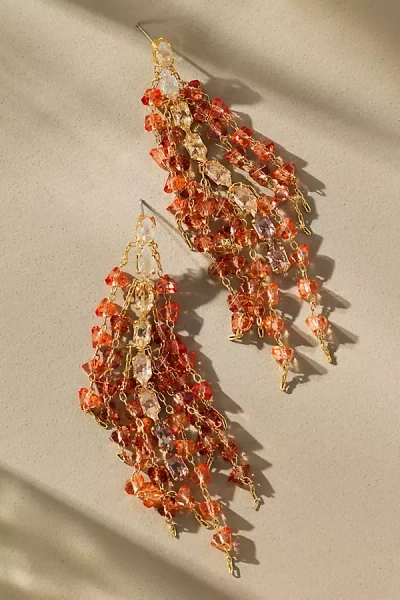 BY ANTHROPOLOGIE FRAYED CRYSTAL DROP EARRINGS