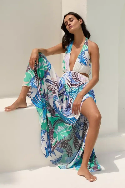 BY ANTHROPOLOGIE PLUNGE CUTOUT MAXI DRESS