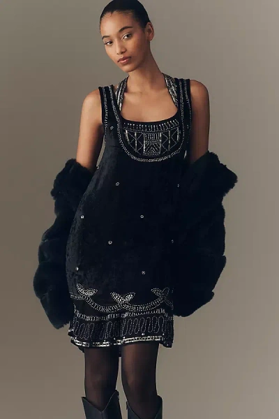 BY ANTHROPOLOGIE PLUS SLEEVELESS BEADED MINI DRESS