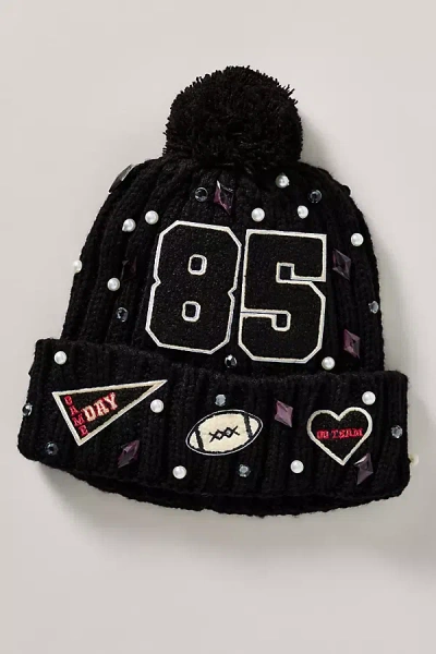 BY ANTHROPOLOGIE SPORTY PATCH EMBELLISHED BEANIE