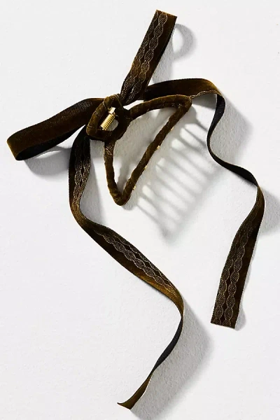 BY ANTHROPOLOGIE VELVET BOW HAIR CLAW CLIP
