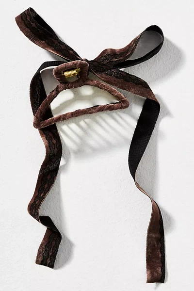 BY ANTHROPOLOGIE VELVET BOW HAIR CLAW CLIP