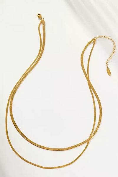 BY ANTHROPOLOGIE WATER-RESISTANT HERRINGBONE LAYERED NECKLACE