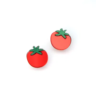 BY CHAVELLI WOMEN'S RED TOMATO STUD EARRINGS