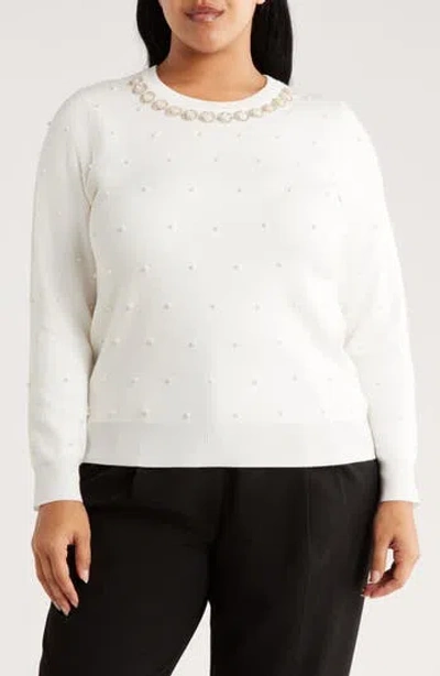 BY DESIGN BY DESIGN EMBELLISHED CREWNECK SWEATER