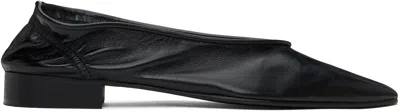 BY FAR BLACK CARRÉ BALLERINA FLATS