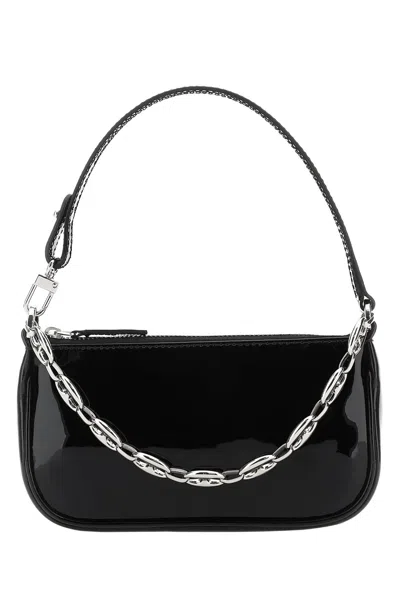 BY FAR BLACK LEATHER MINI RACHEL HANDBAG