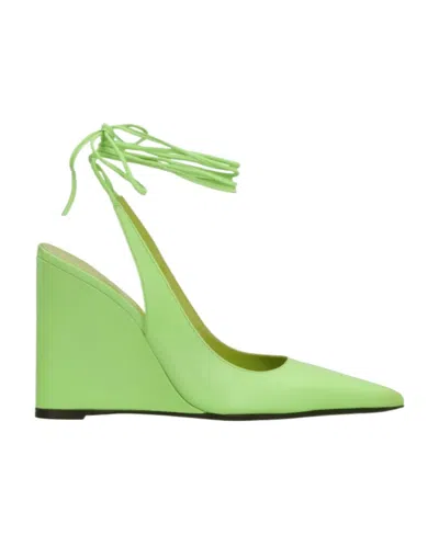 BY FAR BY FAR VAUGHN TIE-FASTENING WEDGE PUMPS