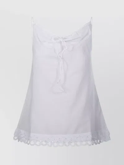 BY MALENE BIRGER BOW LACE SPAGHETTI STRAPS TOP