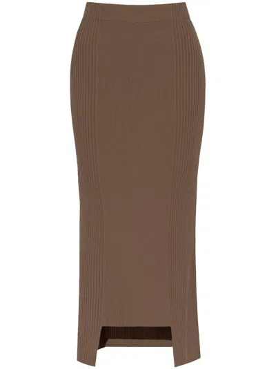 BY MALENE BIRGER MERINE RIBBED MIDI SKIRT