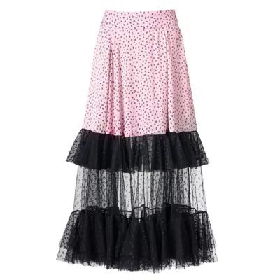 BY MOUMI WOMEN'S BLACK BIG SUR SKIRT JEM SATIN