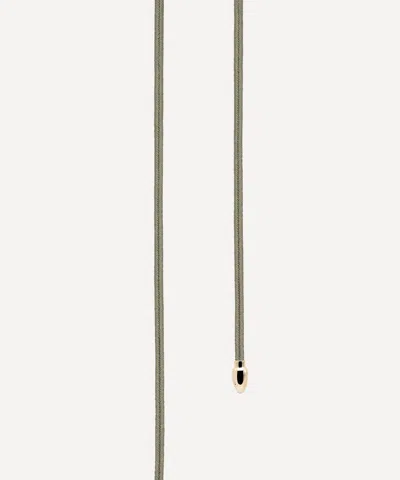 BY PARIAH BY PARIAH 14CT GOLD OLIVE GREEN JAPANESE SILK NECKLACE