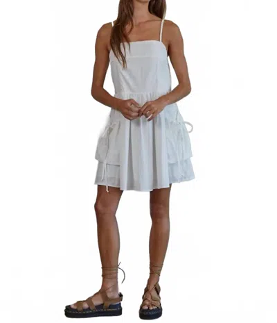 BY TOGETHER SQUARE NECK POCKET MINI DRESS IN WHITE