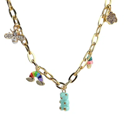 BY VIRGO WOMEN'S GOLD POPPY CHARM NECKLACE