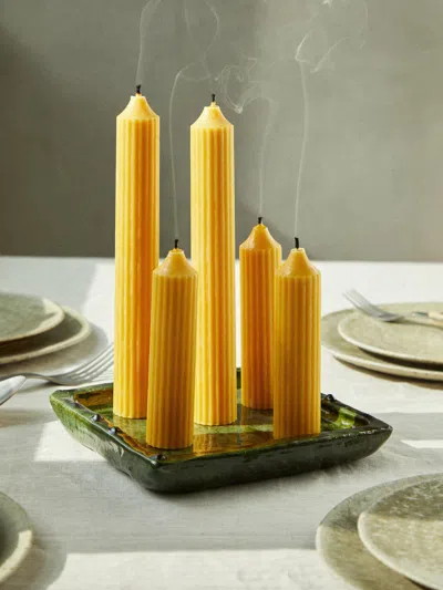 BZZWAX BEESWAX RIBBED CANDLES (SET OF 8)