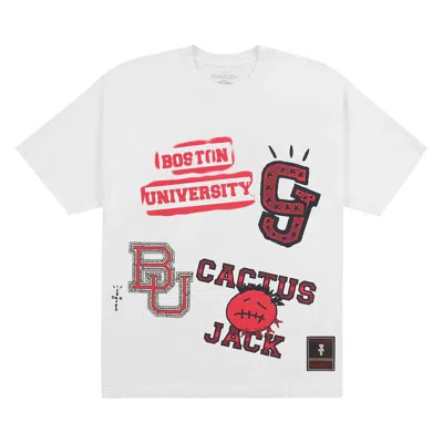 CACTUS JACK BY TRAVIS SCOTT CACTUS JACK BY TRAVIS SCOTT X MITCHELL & NESS BOSTON UNIVERSITY HANDDRAWN TEE 'WHITE'