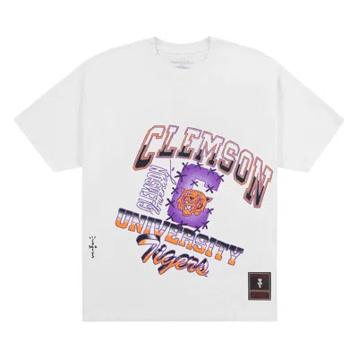 CACTUS JACK BY TRAVIS SCOTT CACTUS JACK BY TRAVIS SCOTT X MITCHELL & NESS CLEMSON UNIVERSITY HANDDRAWN TEE 'WHITE'
