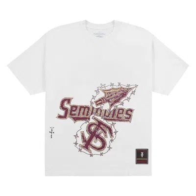 CACTUS JACK BY TRAVIS SCOTT CACTUS JACK BY TRAVIS SCOTT X MITCHELL & NESS FLORIDA STATE UNIVERSITY HANDDRAWN TEE 'WHITE'