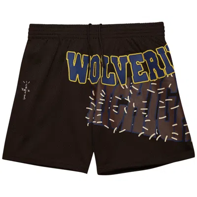 CACTUS JACK BY TRAVIS SCOTT CACTUS JACK BY TRAVIS SCOTT X MITCHELL & NESS UNIVERSITY OF MICHIGAN SHORTS 'BROWN'
