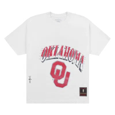 CACTUS JACK BY TRAVIS SCOTT CACTUS JACK BY TRAVIS SCOTT X MITCHELL & NESS UNIVERSITY OF OKLAHOMA HANDDRAWN TEE 'WHITE'
