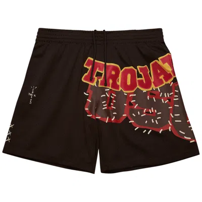 CACTUS JACK BY TRAVIS SCOTT CACTUS JACK BY TRAVIS SCOTT X MITCHELL & NESS UNIVERSITY OF SOUTHERN CALIFORNIA SHORTS 'BROWN'