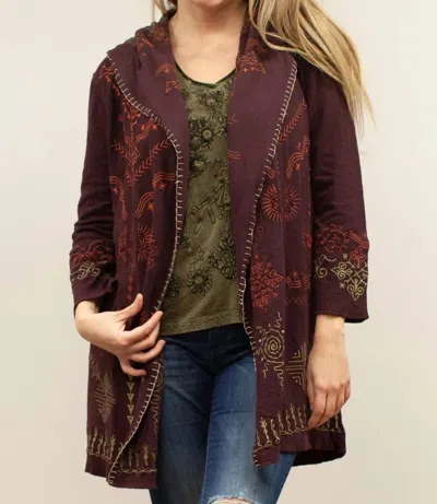 CAITE & KYLA ZELLA JACKET IN OXBLOOD