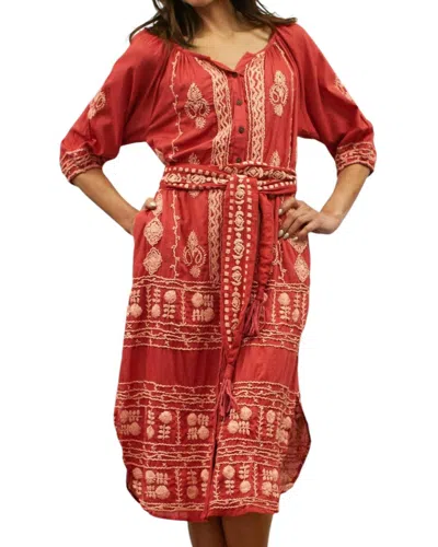 CAITE & KYLA ZIA DRESS IN MARS RED