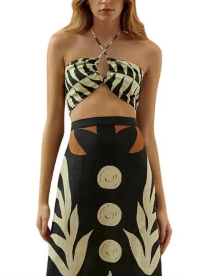 CALA DE LA CRUZ BARI TOP IN PIRA BLACK-WHITE