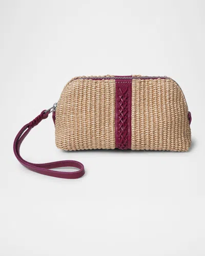 CALLISTA WOVEN FABRIC & LEATHER WRISTLET