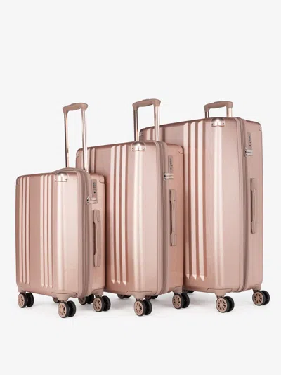 CALPAK CALPAK AMBEUR 3-PIECE LUGGAGE SET IN ROSE GOLD