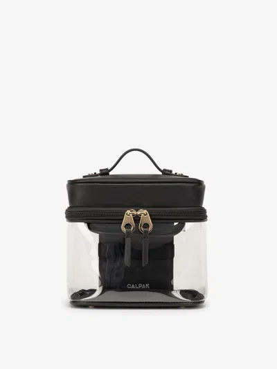 CALPAK CLEAR TRAIN COSMETIC CASE BLACK