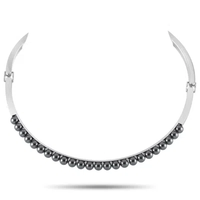 CALVIN KLEIN CIRCLING STAINLESS STEEL HEMATITE NECKLACE