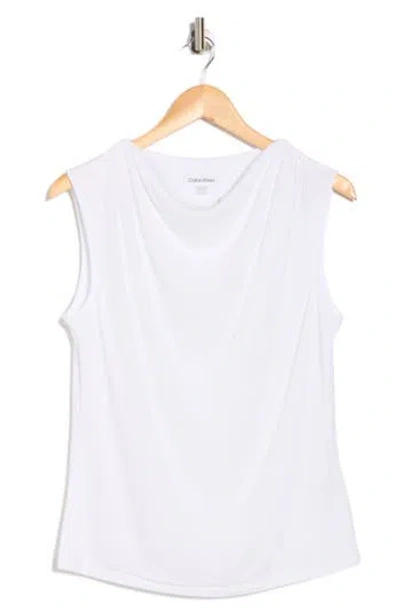 CALVIN KLEIN CALVIN KLEIN COWL DRAPE NECK MESH KNIT TOP