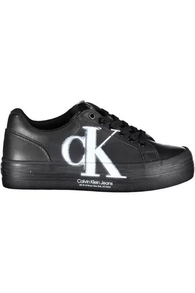 CALVIN KLEIN ECO-CONSCIOUS LACE-UP SNEAKERS IN SLEEK BLACK
