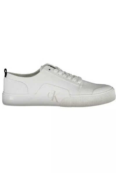 CALVIN KLEIN ECO-CONSCIOUS WHITE SNEAKERS WITH LOGO ACCENTS