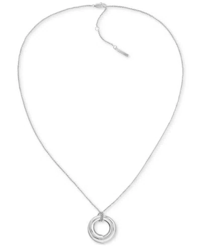 CALVIN KLEIN GOLD-TONE CK SPIRAL PENDANT NECKLACE, 22" + 2" EXTENDER