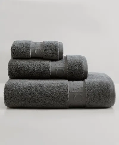 CALVIN KLEIN ICONIC COTTON TERRY 3 PIECE BATH TOWEL SET