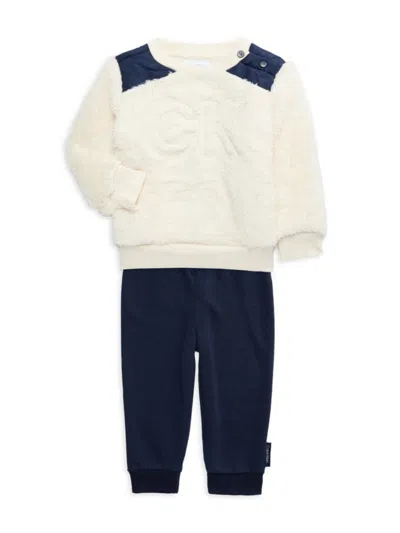 CALVIN KLEIN JEANS EST.1978 BABY BOY'S 2-PIECE FAUX FUR SWEATSHIRT & JOGGERS SET