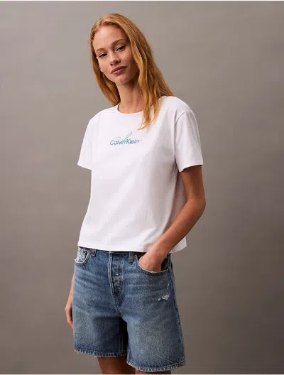 CALVIN KLEIN JEANS EST.1978 CALVIN KLEIN WOMEN'S SCRIPT LOGO SLIM T-SHIRT