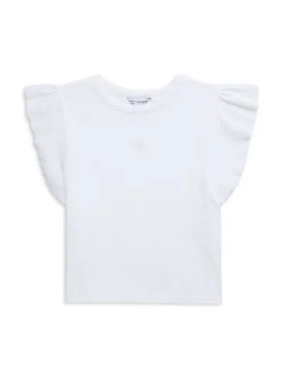 CALVIN KLEIN JEANS EST.1978 GIRL'S FLUTTER SLEEVE TOP