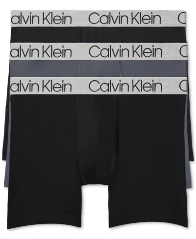 CALVIN KLEIN MEN'S 3-PACK CHROMATIC MICROFIBER BOXER BRIEF UNDERWEAR