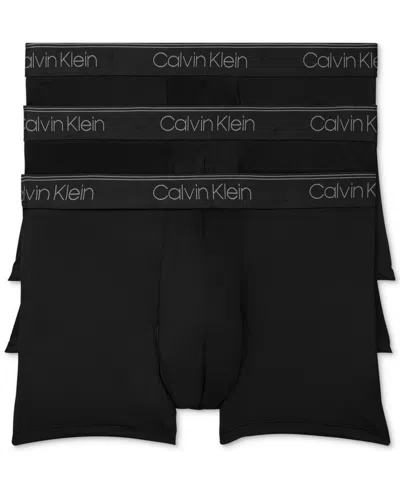 CALVIN KLEIN MEN'S 3-PACK MICROFIBER STRETCH LOW-RISE TRUNK UNDERWEAR